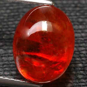 7.62 ct Orange Spessartite Garnet Stone, Natural Spessartite Garnet in Oval Cabochon Shape for Sale