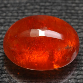 6.07 ct Orange Spessartite Garnet Gemstone, Spessartite Garnet Gem in Oval Cabochon Shape for Sale.