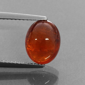 4.35 ct Orange Spessartite Garnet Gemstone, Spessartite Garnet Gem in Oval Cabochon Shape for Sale.