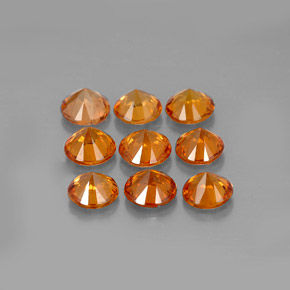 Spessartite Garnet Gemstone in 4.2 mm Size for Sale, Spessartite Garnet Stone in Mandarin Orange Color