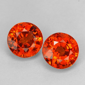 1.46 ct Orange Spessartite Garnet Gemstone, Spessartite Garnet Gem in Round Facet Shape for Sale.