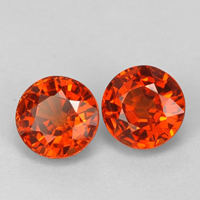 1.46 ct Orange Spessartite Garnet Stone, Natural Spessartite Garnet in Round Facet Shape for Sale
