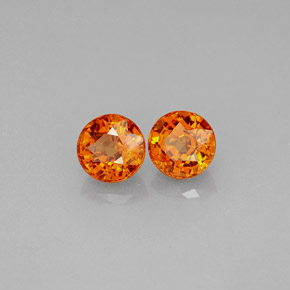 1.61 ct Orange Spessartite Garnet Stone, Natural Spessartite Garnet in Round Facet Shape for Sale