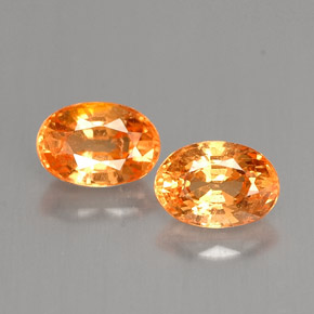 1.36 ct Orange Spessartite Garnet Gemstone, Spessartite Garnet Gem in Oval Facet Shape for Sale.