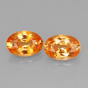 1.38 ct Orange Spessartite Garnet Gemstone, Spessartite Garnet Gem in Oval Facet Shape for Sale.