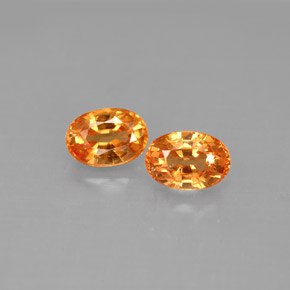 1.56 ct Orange Spessartite Garnet Gemstone, Spessartite Garnet Gem in Oval Facet Shape for Sale.