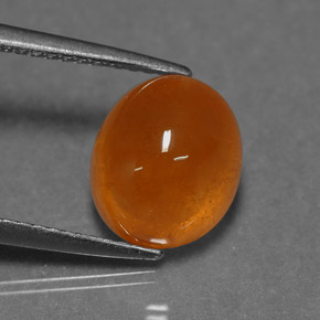6.24 ct Orange Spessartite Garnet Stone, Natural Spessartite Garnet in Oval Cabochon Shape for Sale