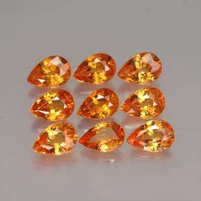 5.25 ct Orange Spessartite Garnet Stone, Natural Spessartite Garnet in Pear Facet Shape for Sale