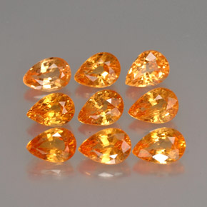 5.50 ct Orange Spessartite Garnet Gemstone, Spessartite Garnet Gem in Pear Facet Shape for Sale.