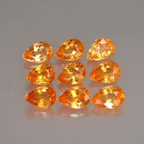 5.50 ct Orange Spessartite Garnet Stone, Natural Spessartite Garnet in Pear Facet Shape for Sale