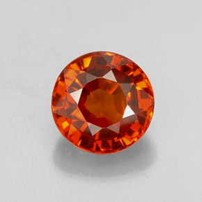 0.99 ct Orange Spessartite Garnet Gemstone, Spessartite Garnet Gem in Round Facet Shape for Sale.