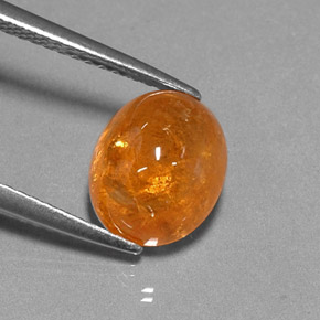 5.08 ct Orange Spessartite Garnet Stone, Natural Spessartite Garnet in Oval Cabochon Shape for Sale