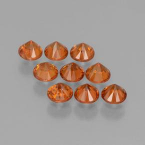 Spessartite Garnet Gemstone in 3.4 mm Size for Sale, Spessartite Garnet Stone in Orange Color