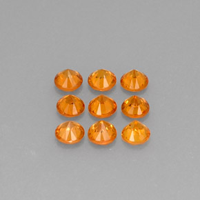 Spessartite Garnet Gemstone in 3.5 mm (calibrated) Size for Sale, Spessartite Garnet Stone in Mandarin Orange Color