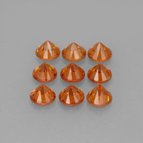 Spessartite Garnet Gemstone in 3.5 mm (calibrated) Size for Sale, Spessartite Garnet Stone in Orange Color
