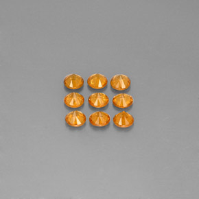 Spessartite Garnet Gemstone in 3.5 mm (calibrated) Size for Sale, Spessartite Garnet Stone in Mandarin Orange Color