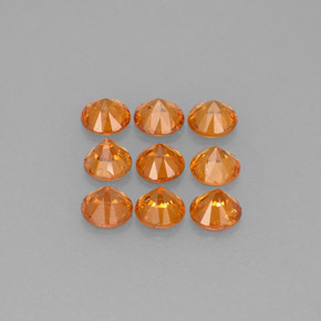 Spessartite Garnet Gemstone in 3.2 mm Size for Sale, Spessartite Garnet Stone in Orange Color