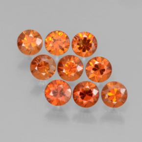Arancione scuro Granato spessartite Gem - 0.3ct Taglio brillante (ID: 219430)