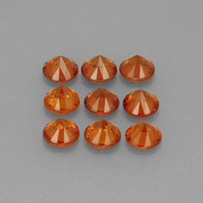 Spessartite Garnet Gemstone in 3.5 mm (calibrated) Size for Sale, Spessartite Garnet Stone in Mandarin Orange Color