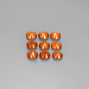 Spessartite Garnet Gemstone in 4 mm (calibrated) Size for Sale, Spessartite Garnet Stone in Mandarin Orange Color