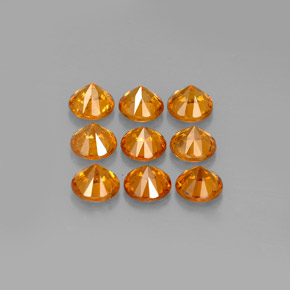Spessartite Garnet Gemstone in 3.5 mm (calibrated) Size for Sale, Spessartite Garnet Stone in Mandarin Orange Color