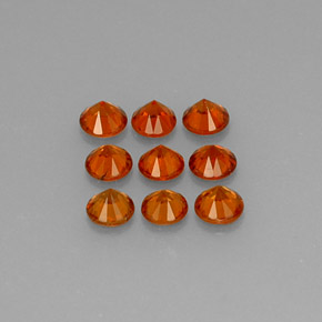 Spessartite Garnet Gemstone in 3.3 mm Size for Sale, Spessartite Garnet Stone in Mandarin Orange Color