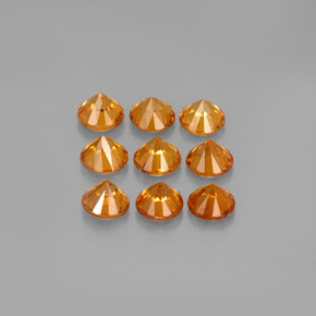 Spessartite Garnet Gemstone in 3.3 mm Size for Sale, Spessartite Garnet Stone in Mandarin Orange Color