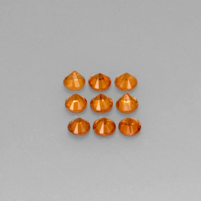 Spessartite Garnet Gemstone in 3.2 mm Size for Sale, Spessartite Garnet Stone in Mandarin Orange Color