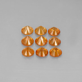 Spessartite Garnet Gemstone in 3.2 mm Size for Sale, Spessartite Garnet Stone in Mandarin Orange Color