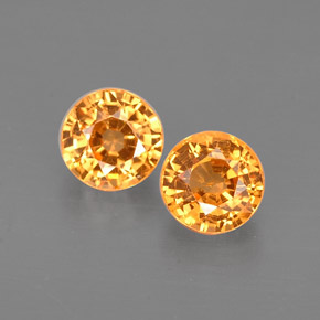 1.23 ct Orange Spessartite Garnet Gemstone, Spessartite Garnet Gem in Round Facet Shape for Sale.
