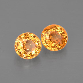 1.23 ct Orange Spessartite Garnet Stone, Natural Spessartite Garnet in Round Facet Shape for Sale