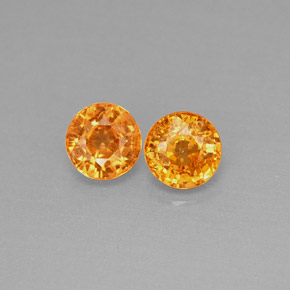 1.08 ct Orange Spessartite Garnet Gemstone, Spessartite Garnet Gem in Round Facet Shape for Sale.