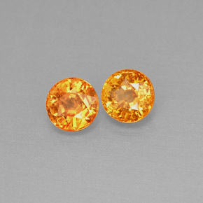 1.08 ct Orange Spessartite Garnet Stone, Natural Spessartite Garnet in Round Facet Shape for Sale