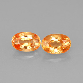 1.39 ct Orange Spessartite Garnet Gemstone, Spessartite Garnet Gem in Oval Facet Shape for Sale.