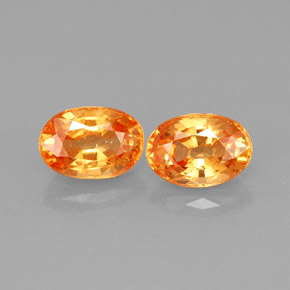 1.49 ct Orange Spessartite Garnet Gemstone, Spessartite Garnet Gem in Oval Facet Shape for Sale.