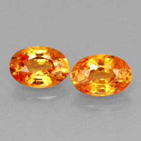 1.54 ct Orange Spessartite Garnet Gemstone, Spessartite Garnet Gem in Oval Facet Shape for Sale.