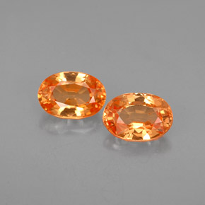 1.40 ct Orange Spessartite Garnet Gemstone, Spessartite Garnet Gem in Oval Facet Shape for Sale.