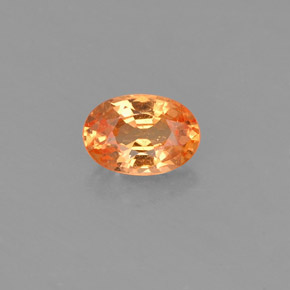0.74 ct Orange Spessartite Garnet Gemstone, Spessartite Garnet Gem in Oval Facet Shape for Sale.