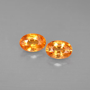 1.52 ct Orange Spessartite Garnet Gemstone, Spessartite Garnet Gem in Oval Facet Shape for Sale.