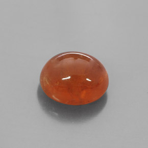 6.14 ct Orange Spessartite Garnet Gemstone, Spessartite Garnet Gem in Oval Cabochon Shape for Sale.