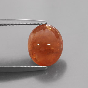 6.14 ct Orange Spessartite Garnet Stone, Natural Spessartite Garnet in Oval Cabochon Shape for Sale