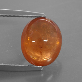 6.01 ct Orange Spessartite Garnet Stone, Natural Spessartite Garnet in Oval Cabochon Shape for Sale