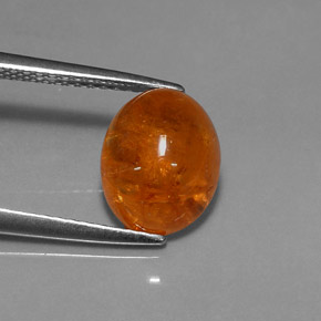 4.66 ct Orange Spessartite Garnet Stone, Natural Spessartite Garnet in Oval Cabochon Shape for Sale