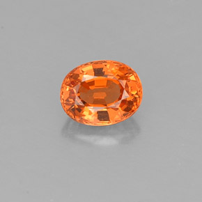 0.73 ct Orange Spessartite Garnet Gemstone, Spessartite Garnet Gem in Oval Facet Shape for Sale.