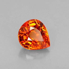 0.77 ct Orange Spessartite Garnet Stone, Natural Spessartite Garnet in Pear Facet Shape for Sale