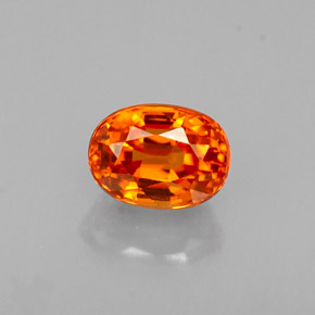 0.80 ct Orange Spessartite Garnet Gemstone, Spessartite Garnet Gem in Oval Facet Shape for Sale.