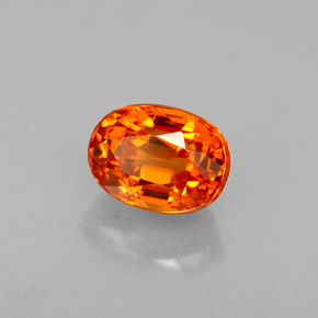 0.80 ct Orange Spessartite Garnet Stone, Natural Spessartite Garnet in Oval Facet Shape for Sale
