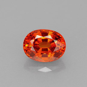 1.07 ct Orange Spessartite Garnet Gemstone, Spessartite Garnet Gem in Oval Facet Shape for Sale.