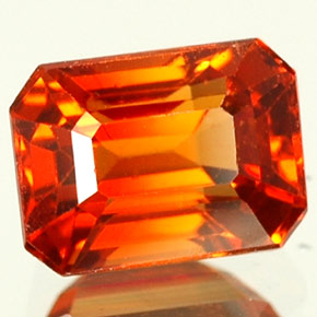 0.91 ct Orange Spessartite Garnet Stone, Natural Spessartite Garnet in Octagon Facet Shape for Sale