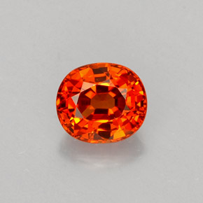 0.83 ct Orange Spessartite Garnet Gemstone, Spessartite Garnet Gem in Oval Facet Shape for Sale.